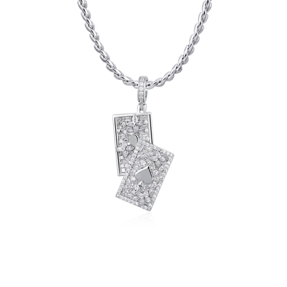 Moissanite Iced Spade Poker Pendant