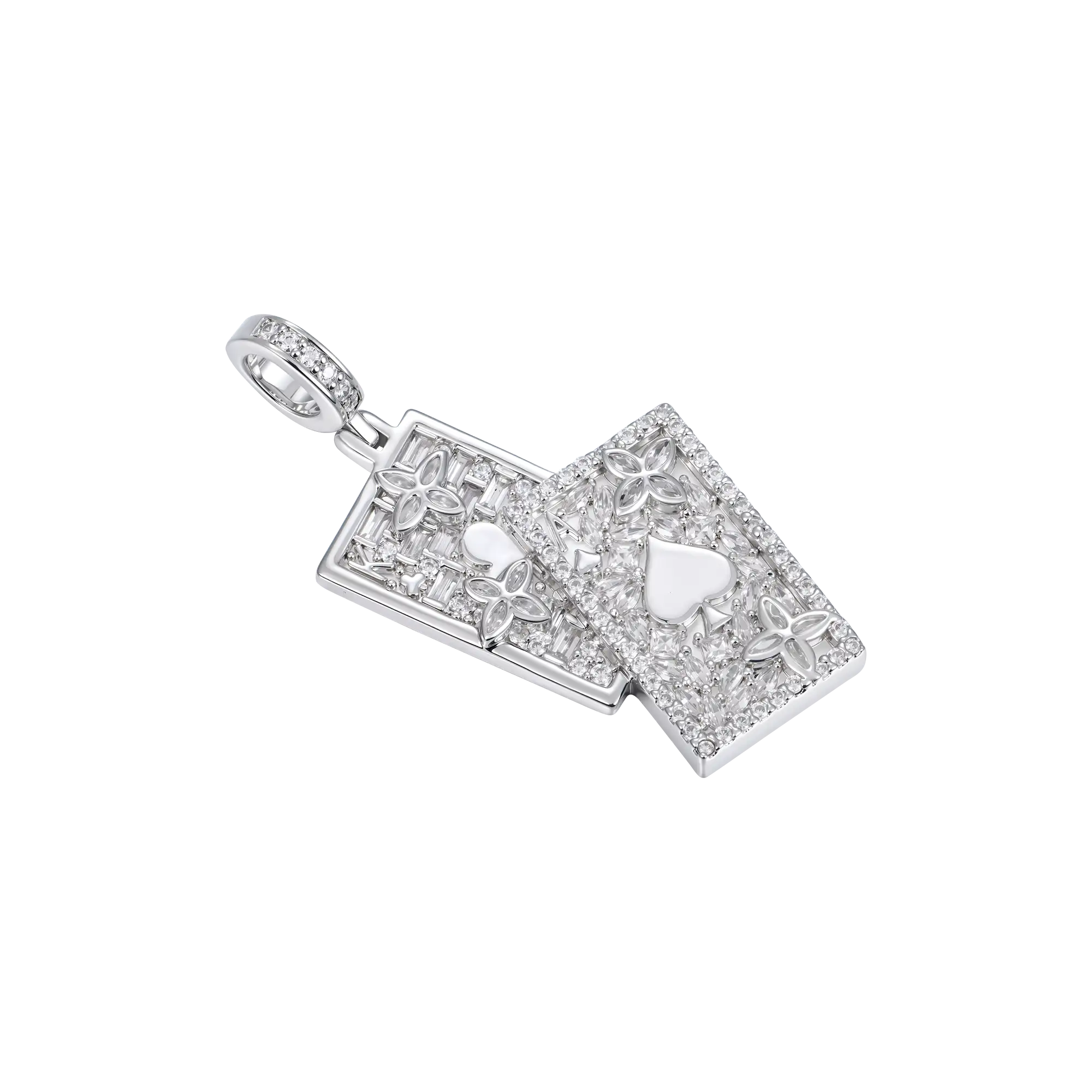 Moissanite Iced Spade Poker Pendant