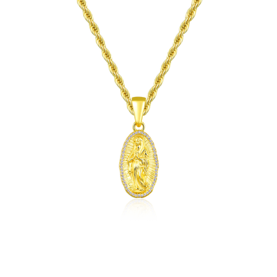 Moissanite Saint Mary Icon Pendant
