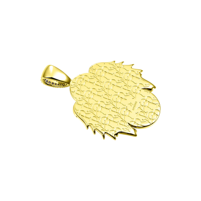 Moissanite Blessed Mary Halo Winged Pendant