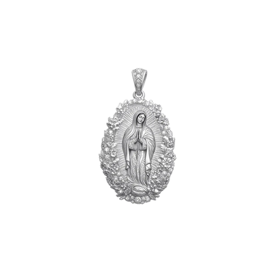 Moissanite Saint Mary Floral Grace Pendant