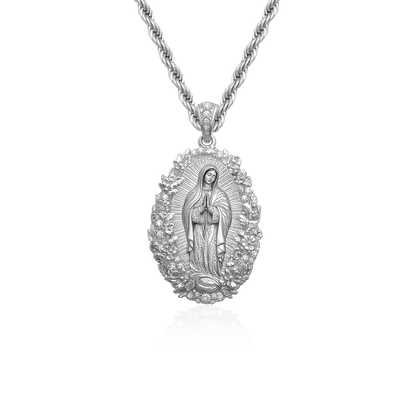 Moissanite Saint Mary Floral Grace Pendant
