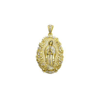 Moissanite Saint Mary Floral Grace Pendant