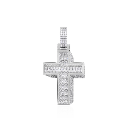 Brilliant 3D Slanted Cross Pendant