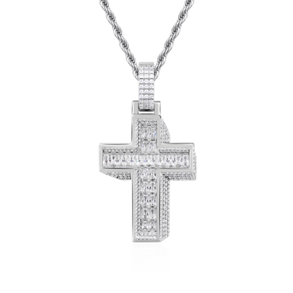 Brilliant 3D Slanted Cross Pendant