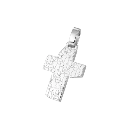 Brilliant 3D Slanted Cross Pendant