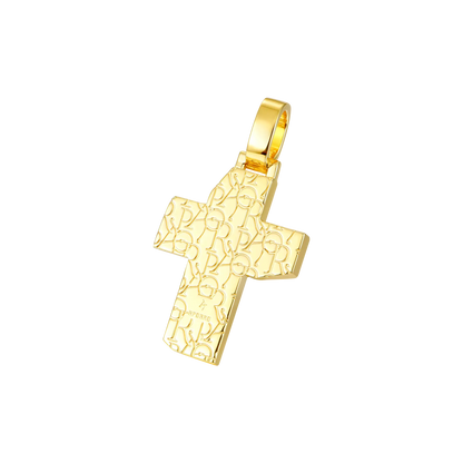 Brilliant 3D Slanted Cross Pendant
