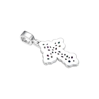 Vibrant Fancy-Cut Cross Pendant