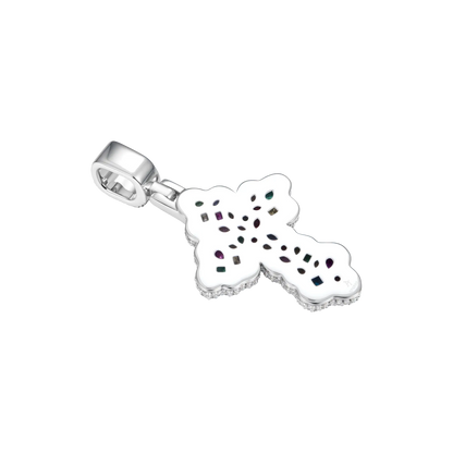 Women's Vibrant Fancy-Cut Cross Pendant