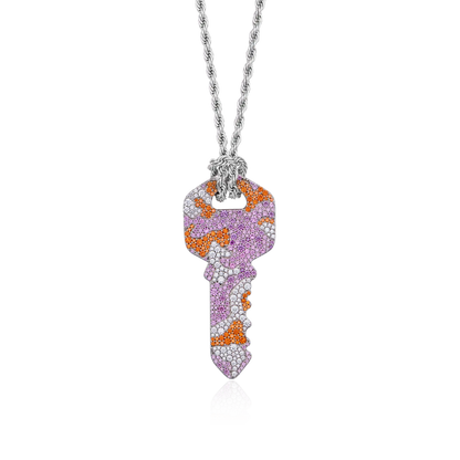 Camo Key Pendant - Pink Camo