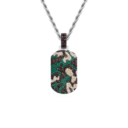 Camo Dog Tag Pendant