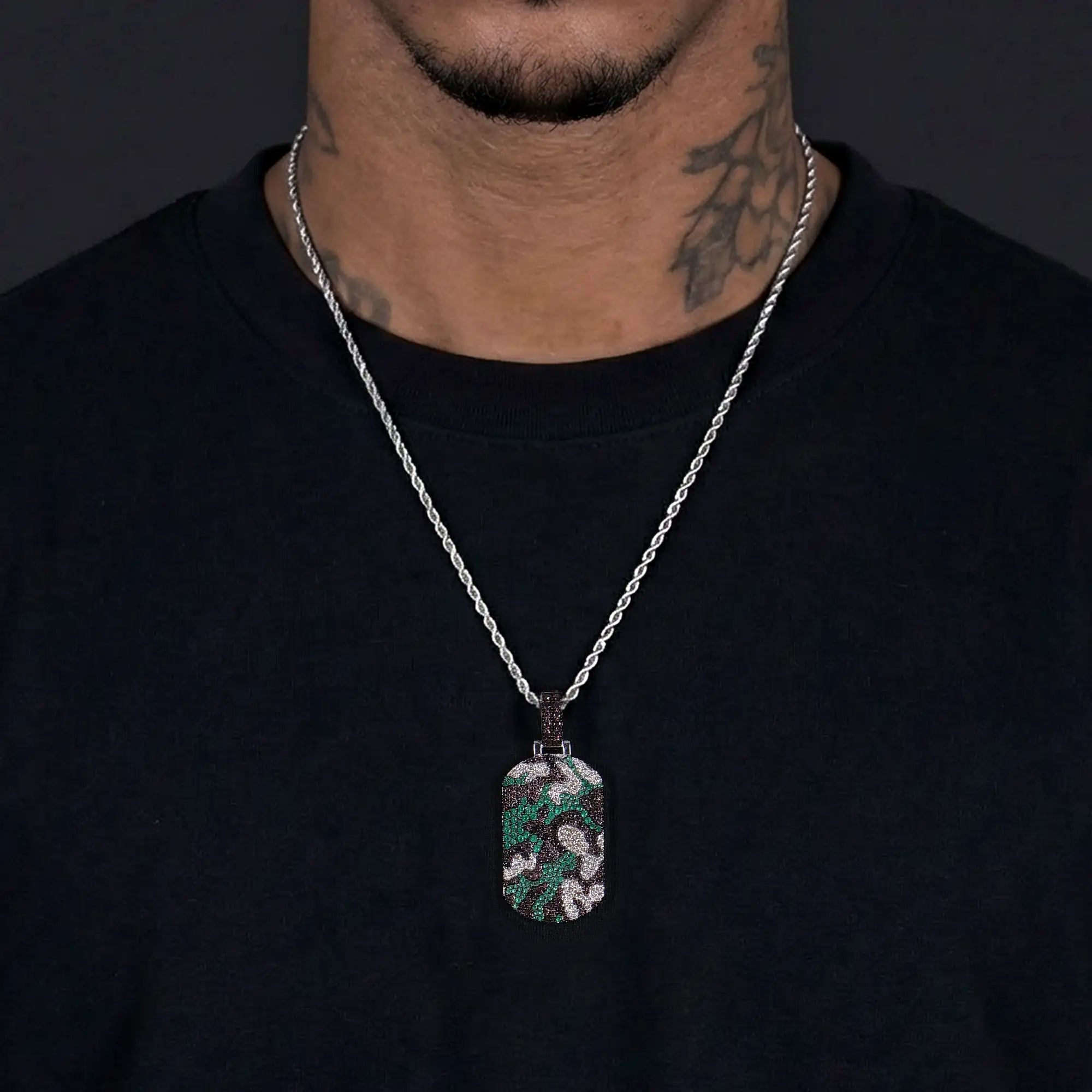 Camo Dog Tag Pendant