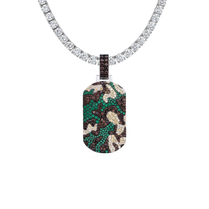 Camo Dog Tag Pendant