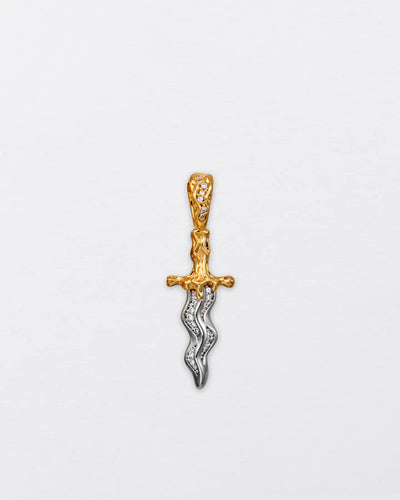 22K Melting Dagger Pendant
