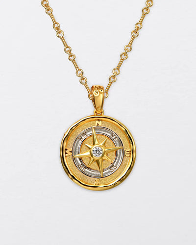 22K Compass Pendant