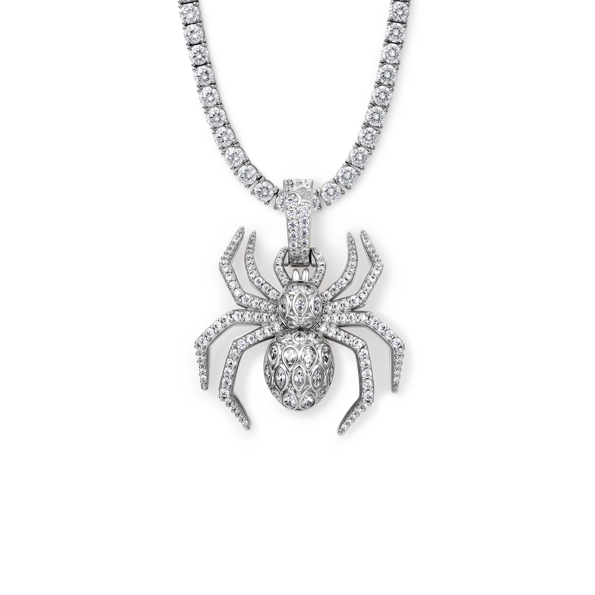Sparkling 3D Spider Pendant