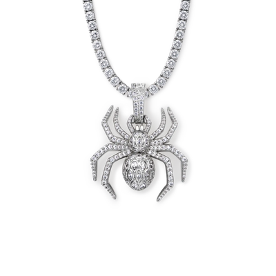 Sparkling 3D Spider Pendant