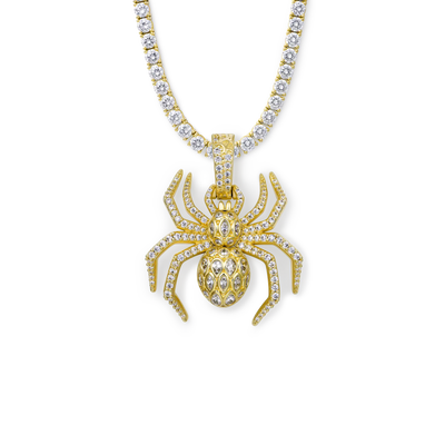 Sparkling 3D Spider Pendant