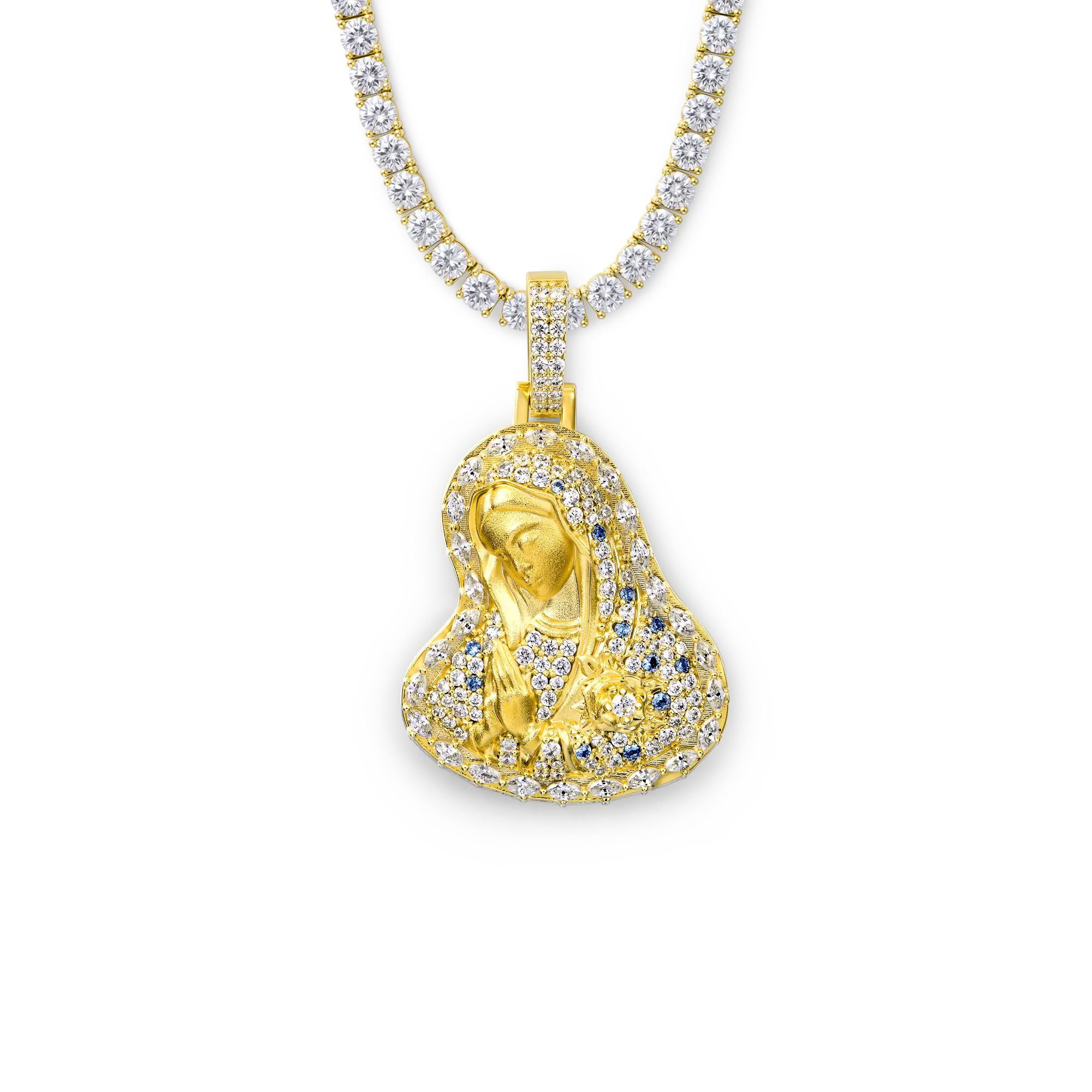 Virgin Mary Prayer Halo Pendant