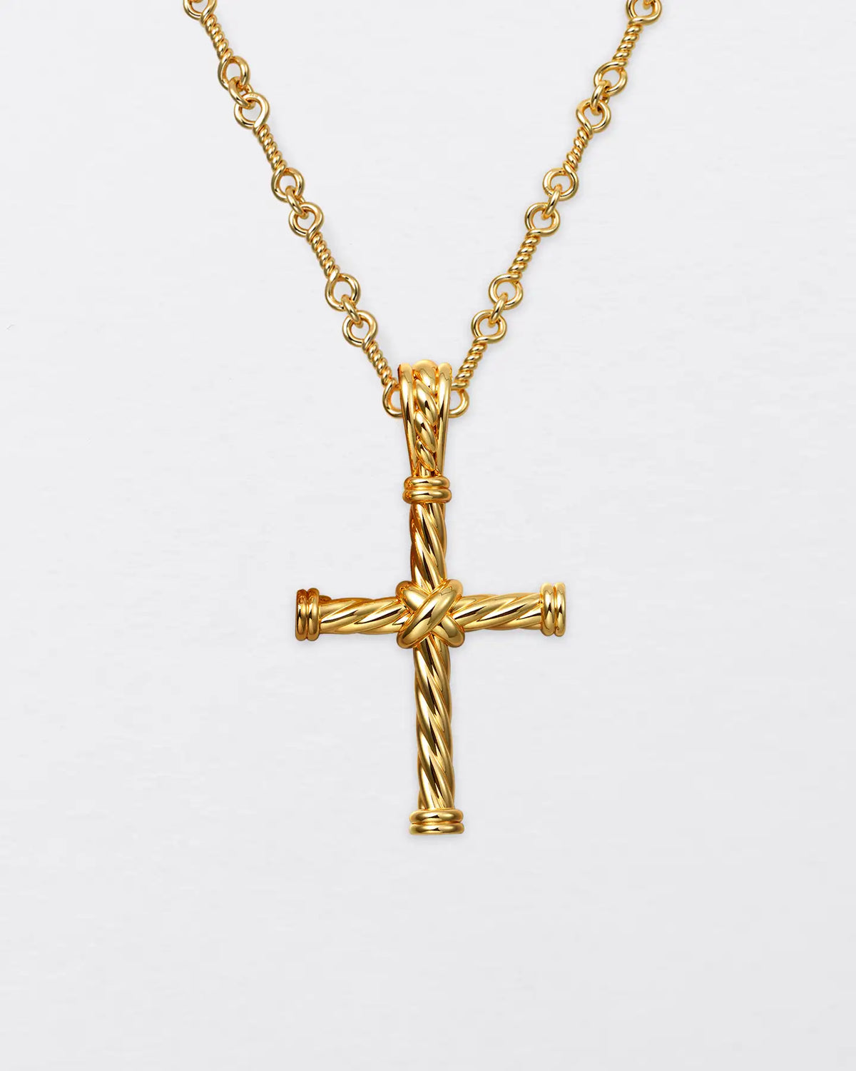 22K Twisted Cross Pendant
