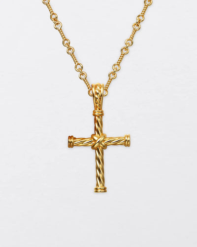22K Twisted Cross Pendant