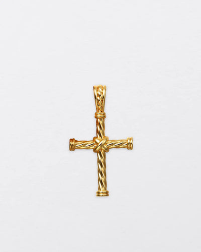 22K Twisted Cross Pendant