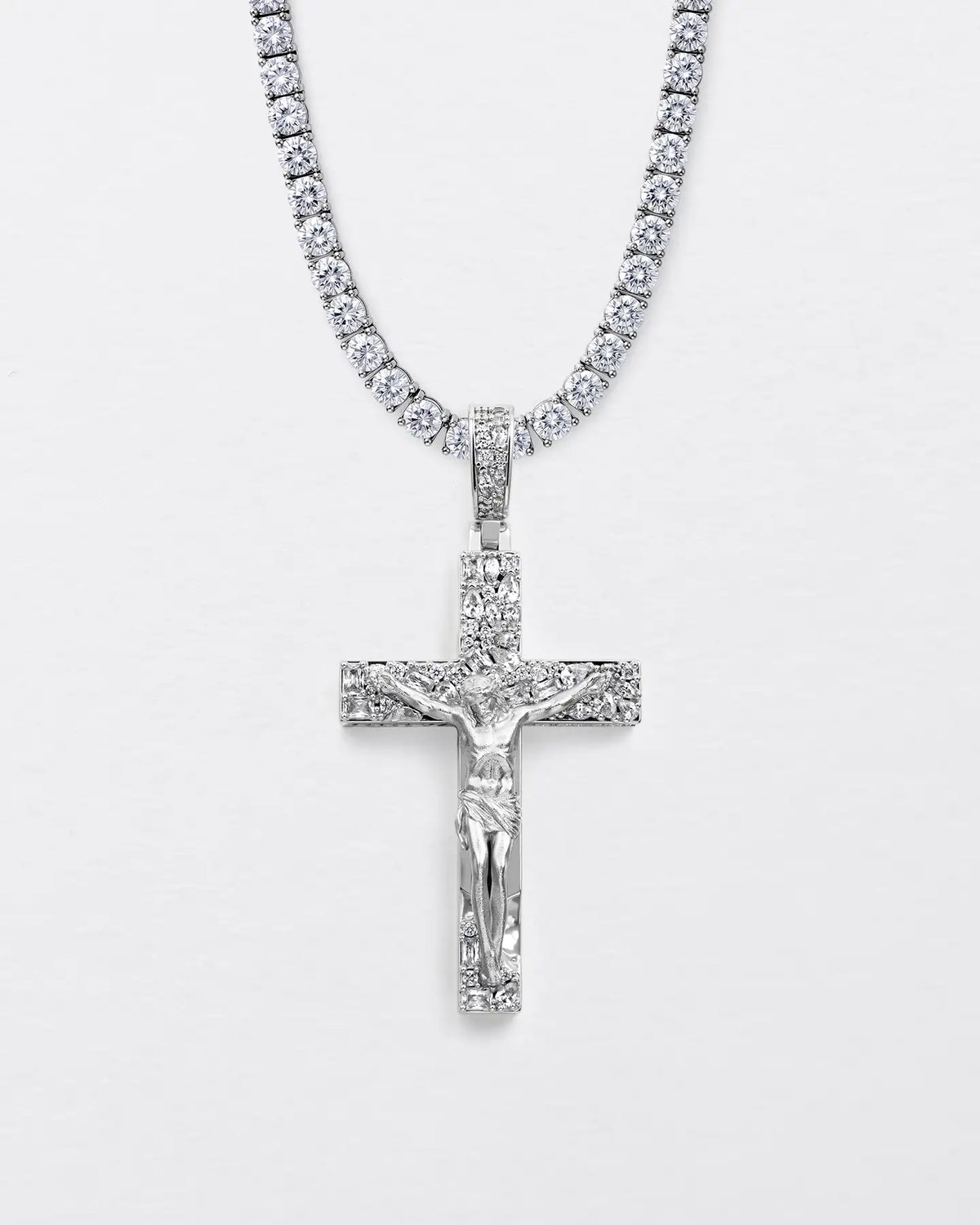 Fancy-Cut Jesus Cross Pendant