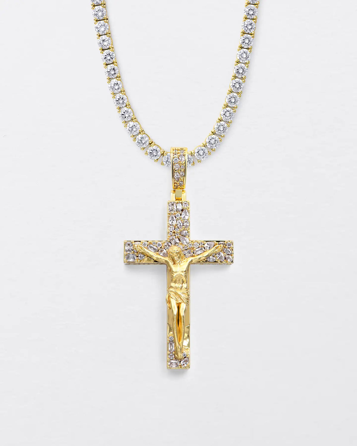 Fancy-Cut Jesus Cross Pendant