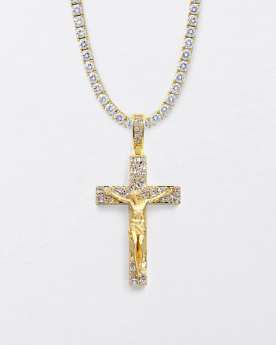 Fancy-Cut Jesus Cross Pendant