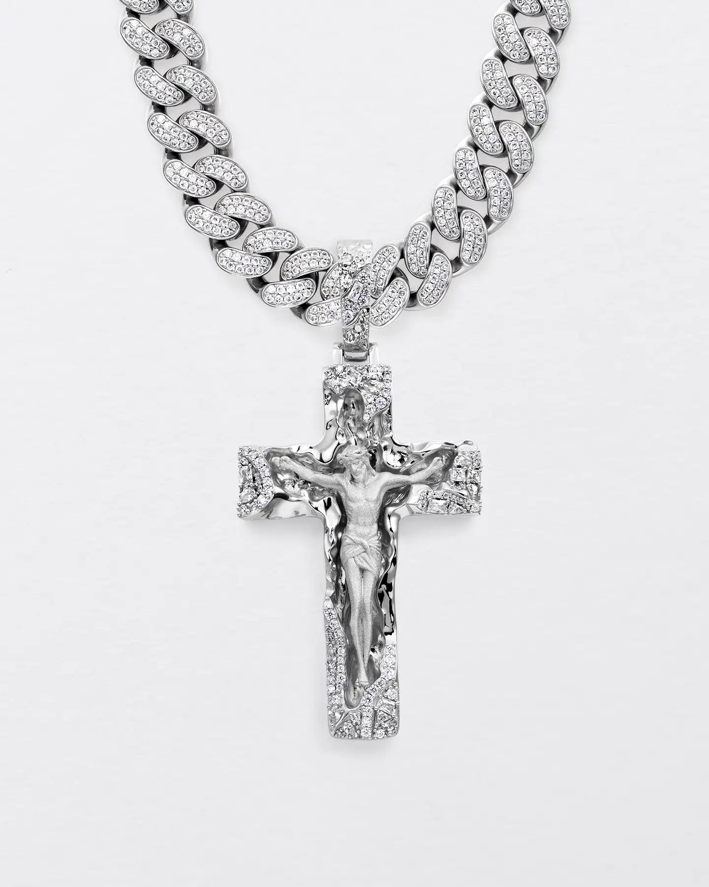 Sculptural Jesus Cross Pendant