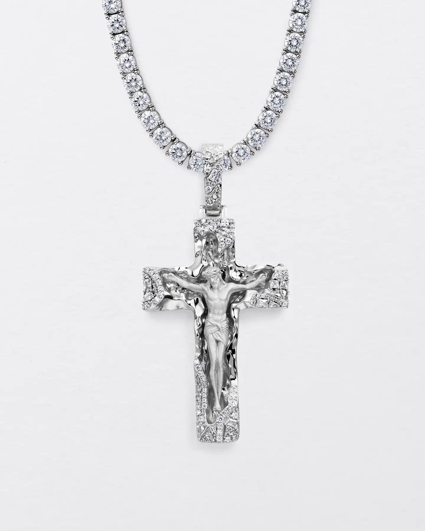 Sculptural Jesus Cross Pendant