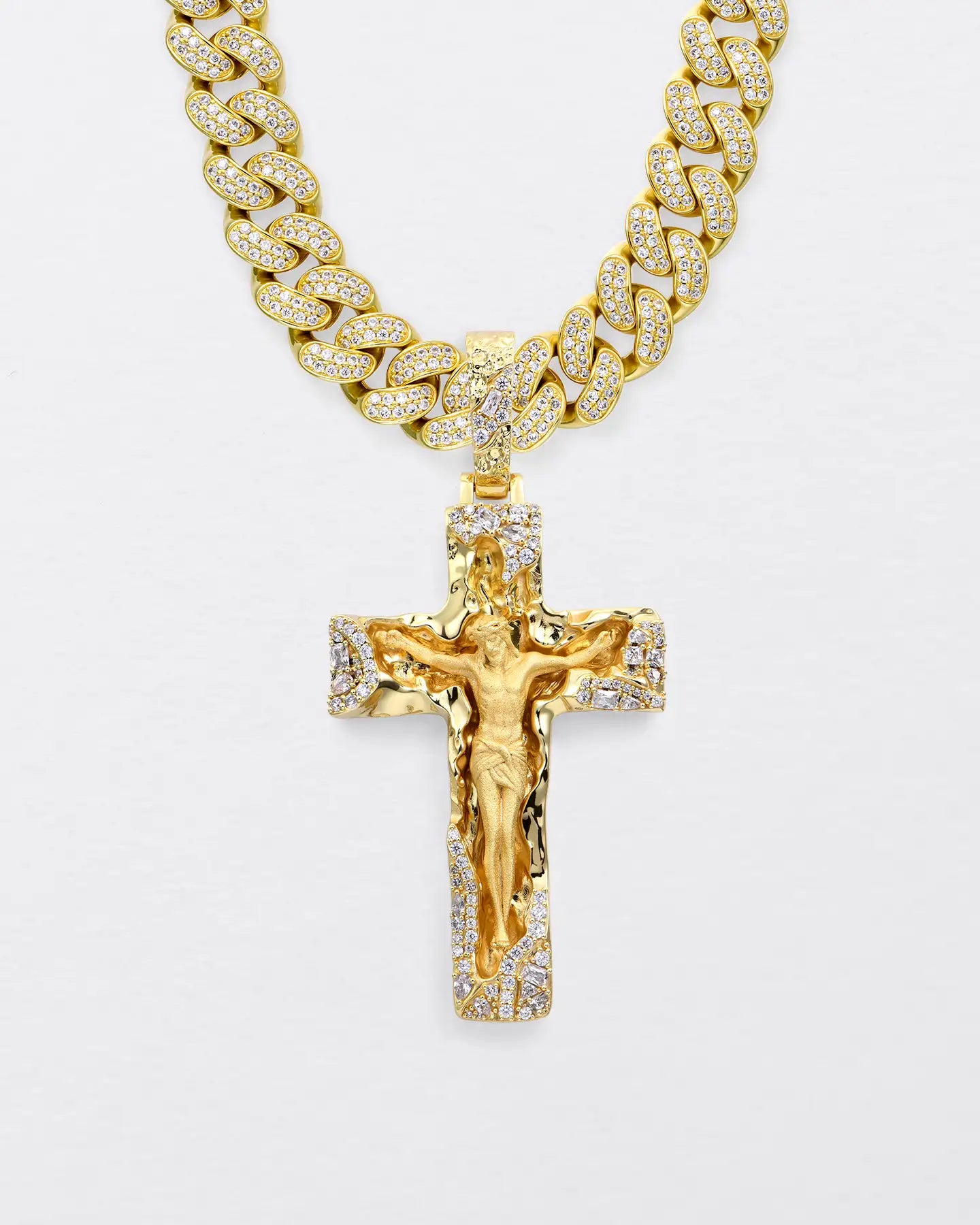 Sculptural Jesus Cross Pendant