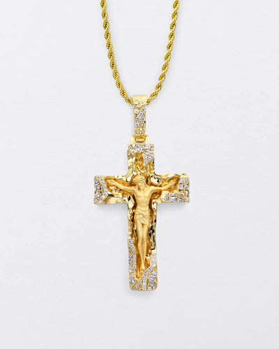 Sculptural Jesus Cross Pendant