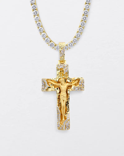 Sculptural Jesus Cross Pendant