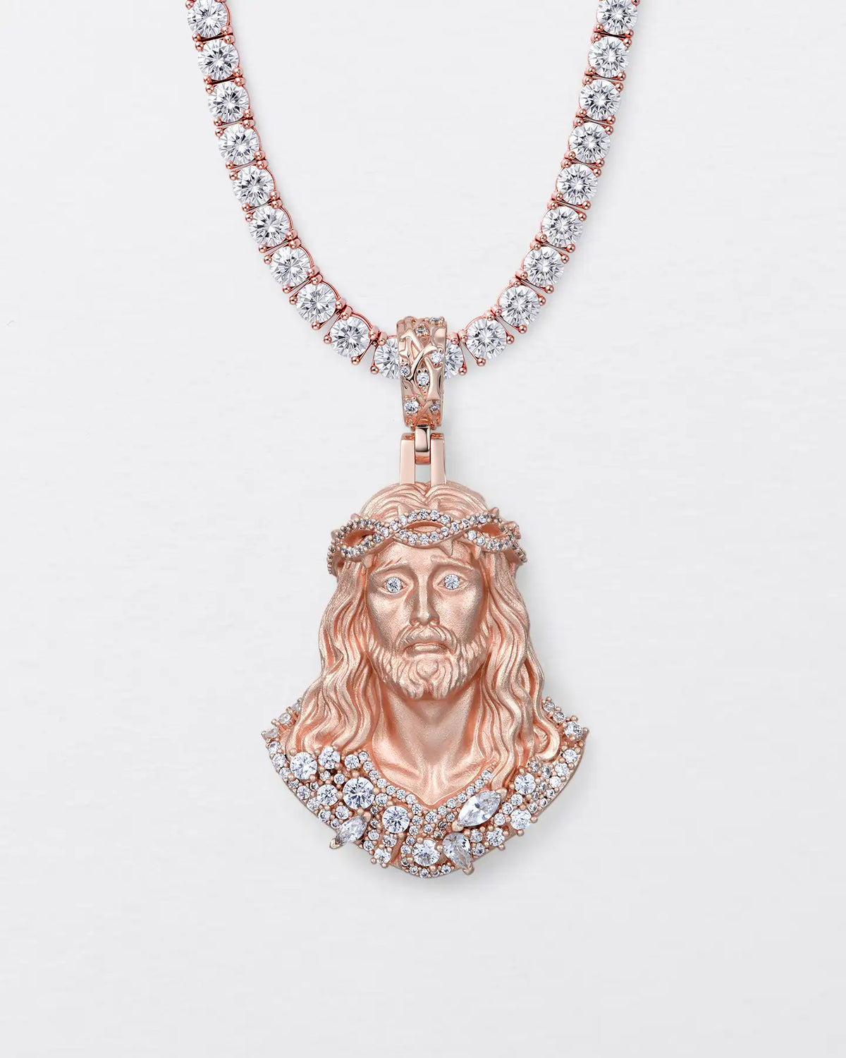 Fancy-Cut Sculptural Jesus Pendant