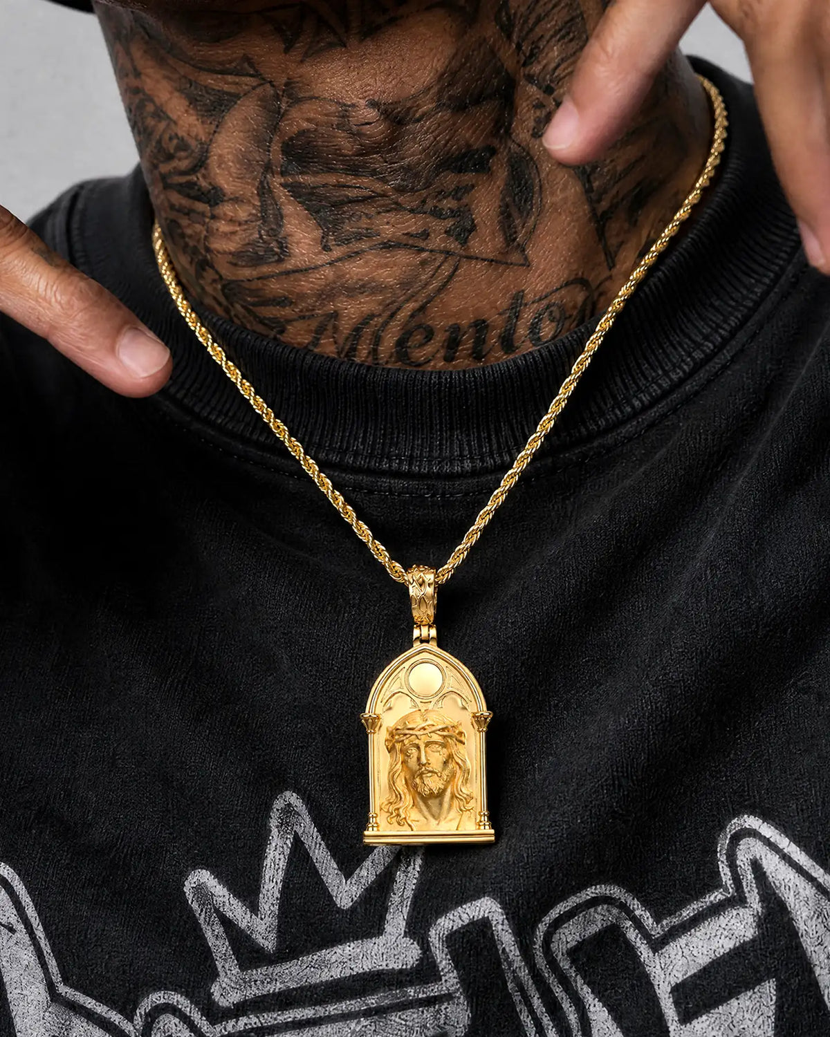 Gothic Window Jesus Pendant
