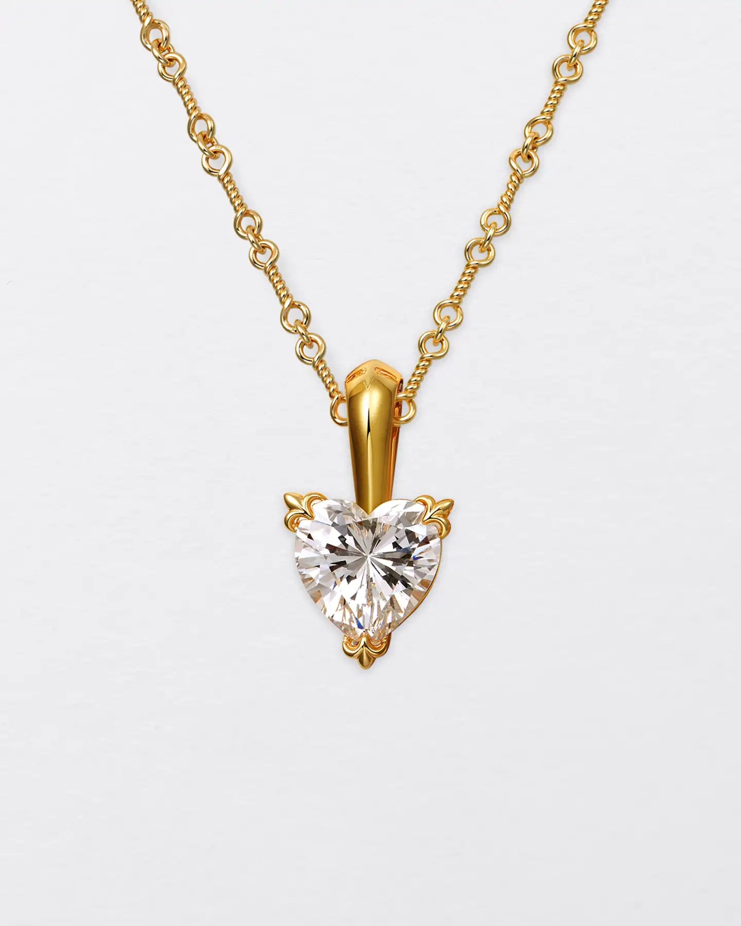 22K Heart-Shaped Cut Pendant