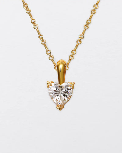 22K Heart-Shaped Cut Pendant