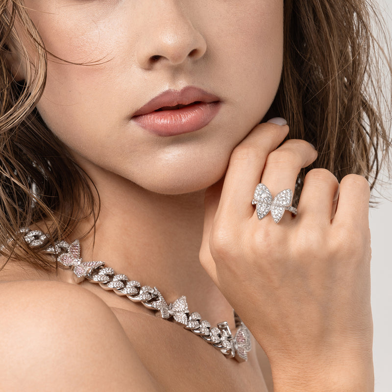 Clustered Butterfly Engagement Ring - APORRO