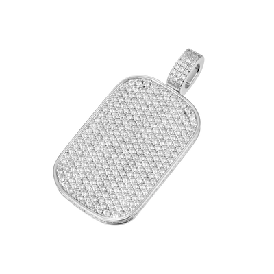Custom Iced Moissanite Dog Tag Pendant