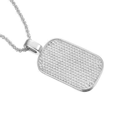 Custom Iced Moissanite Dog Tag Pendant