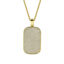 Custom 14K Gold & White Gold Iced Moissanite Dog Tag Pendant