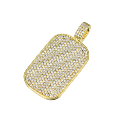Custom Iced Moissanite Dog Tag Pendant