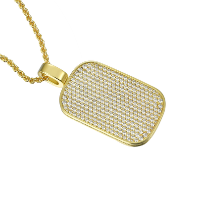 Custom Iced Moissanite Dog Tag Pendant