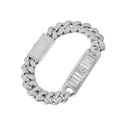 Moissanite Iced Name/Icon Custom Cuban Bracelet - 12mm