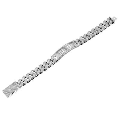 12mm Moissanite Iced Name/Icon Custom Cuban Bracelet