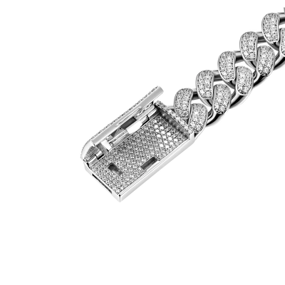 12mm Moissanite Iced Name/Icon Custom Cuban Bracelet