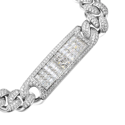 Moissanite Iced Name/Icon Custom Cuban Bracelet - 12mm