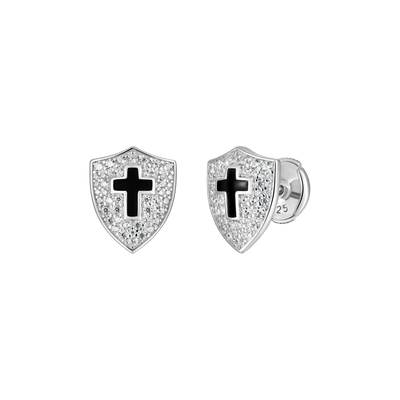 Knight Shield Stud Earring-Single