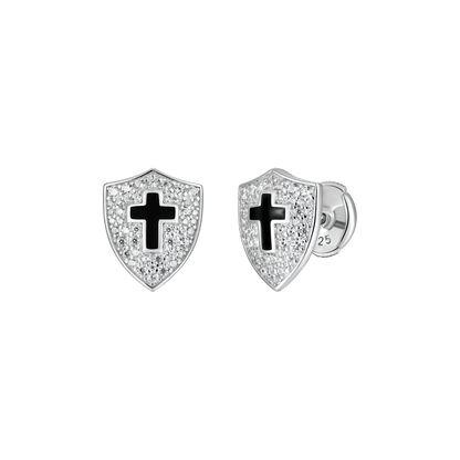 Knight Shield Stud Earring-Single